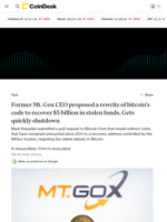 Bitcoin's hard fork proposal to get back $5 billion in stolen Mt. Gox funds sees no takers