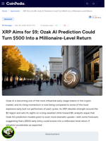 XRP Aims for $9; Ozak AI Prediction Could Turn $500 Into a Millionaire-Level Return
