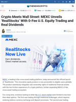 Crypto Meets Wall Street: MEXC Unveils 'RealStocks' With 0-Fee U.S. Equity Trading and Real Dividends - TheNewsCrypto