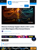 Ethereum Exchange Supply Is Back to 2021 Levels: Learn What Happens When Demand Returns | Bitcoinist.com