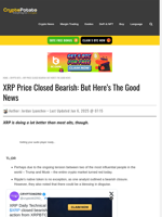 XRP Price Closed Bearish: But Here's The Good News