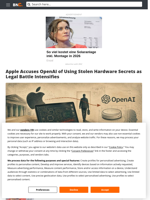 Apple Accuses OpenAI of Using Stolen Hardware Secrets as Legal Battle Intensifies