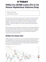 Shiba Inu (SHIB) Loses 21% in 24 Hours: Mysterious Volume Drop - U.Today