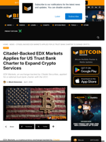 Citadel-Backed Exchange Applies For US Trust Bank Charter
