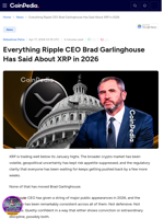 Everything Ripple CEO Brad Garlinghouse Has Said About XRP in 2026