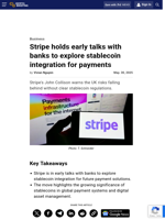 Stripe holds early talks with banks to explore stablecoin integration