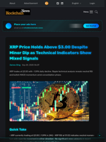 XRP Price Holds Above $3.00 Despite Minor Dip as Technical Indicators Show Mixed Signals - Blockchain.News