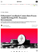 Ethereum Cost Basis Comes Into Focus Amid Slowing ETF, Treasury Investments - Decrypt