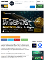 4 Top Cryptos to Buy This Week: BlockchainFX, Blockdag, Remittix and Bitcoin Hyper | Live Bitcoin News