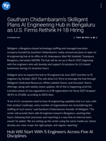 Gautham Chidambaram’s Skilligent Plans AI Engineering Hub in Bengaluru as U.S. Firms Rethink H-1B Hiring | Visionary Financial