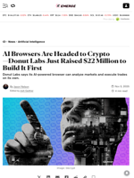 AI Browsers Are Headed to Crypto—Donut Labs Just Raised $22 Million to Build It First - Decrypt