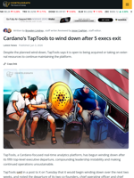 Cardano’s TapTools Winds Down After Losing 5 Execs