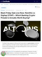 Black Friday Sale Live Now: Remittix vs Digitap ($TAP) – Which Banking Crypto Presale Is Actually Worth Buying?