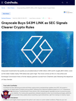 Grayscale Buys $43M LINK as SEC Signals Clearer Crypto Rules