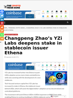 Changpeng Zhao’s YZi Labs deepens stake in stablecoin issuer Ethena - The Crypto News Wire