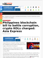 Philippines blockchain bill to battle corruption, crypto KOLs charged: Asia Express - The Crypto News Wire