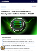 Solana Price Under Pressure as Selling Activity Rises—Is More Downside Ahead?