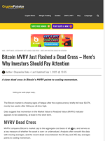 Bitcoin MVRV Just Flashed a Dead Cross - Here's Why Investors Should Pay Attention
