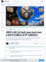 XRP’s $2.14 bull case just met a $474 million ETF tailwind