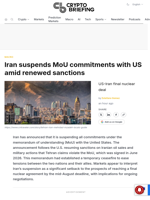 Iran suspends MoU commitments with US amid renewed sanctions
