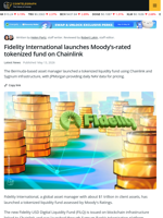 Fidelity International Launches Tokenized Fund With Chainlink Support
