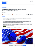 Vivek Ramswamy's Strive Aims for Discounted Mt. Gox Bitcoin