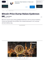 Bitcoin Price Dump Raises Eyebrows - U.Today