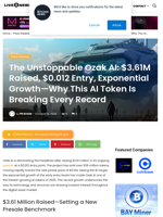 The Unstoppable Ozak AI: $3.61M Raised, $0.012 Entry, Exponential Growth—Why This AI Token Is Breaking Every Record | Live Bitcoin News