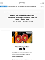 Here is the Number of Shiba Inu Addresses Holding Trillions Of SHIB for More Than a Year