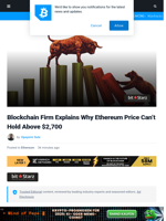 Blockchain Firm Explains Why Ethereum Price Can't Hold Above $2,700 | Bitcoinist.com