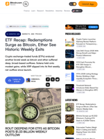 ETF Recap: Redemptions Surge as Bitcoin, Ether See Historic Weekly Exits – Markets and Prices Bitcoin News