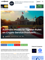 Australia Moves to Tighten Rules on Crypto Service Providers | Live Bitcoin News