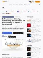 B.AI Launches Globally, Introducing Infrastructure for Autonomous AI Agents to Advance AGI – Press release Bitcoin News