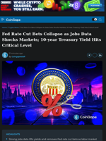 Fed Rate Cut Bets Collapse as Jobs Data Shocks Markets