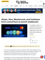 Stripe, Visa, Mastercard, and Coinbase form consortium to launch stablecoin