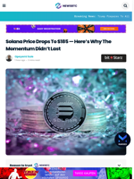 Solana Price Drops To $185 — Here’s Why The Momentum Didn’t Last