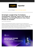Strategic Leadership Transition: Godspower Effiong Takes CEO Role at Qubetics, Guiding Platform Into Next Phase of Growth