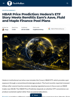 HBAR Price Prediction: Hedera's ETF Story Meets Remittix Earn's Aave, Fluid and Maple Finance Pool Plans - TechBullion