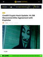 CrediX Crypto Hack Update: $4.5M Recovered After Agreement with Exploiter