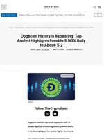 Dogecoin History Is Repeating: Top Analyst Highlights Possible 5,163% Rally to Above $12
