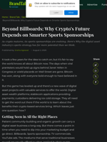 Beyond Billboards: Why Crypto’s Future Depends on Smarter Sports Sponsorships