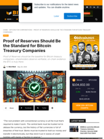Proof Of Reserves Should Be The Standard For Bitcoin Treasury Companies