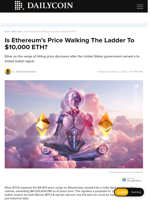Is Ethereum’s Price Walking The Ladder To $10,000 ETH? - DailyCoin