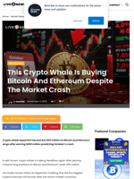 This Crypto Whale Is Buying Bitcoin And Ethereum Despite The Market Crash | Live Bitcoin News