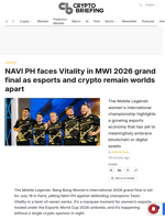 NAVI PH faces Vitality in MWI 2026 grand final as esports and crypto remain worlds apart