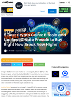 5 Best Crypto Coins: Bitcoin and the Best Crypto Presale to Buy Right Now Break New Highs | Live Bitcoin News