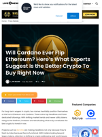 Will Cardano Ever Flip Ethereum? Here’s What Experts Suggest Is the Better Crypto To Buy Right Now | Live Bitcoin News