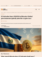 El Salvador buys $100M in Bitcoin: Global governments quietly join the crypto race - AMBCrypto