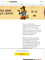 Bitcoin News Today: Binance Opens 'BTC Options Writing' to All Users