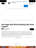 Are Huge Tech IPOs Sucking Cash From Crypto? - U.Today
